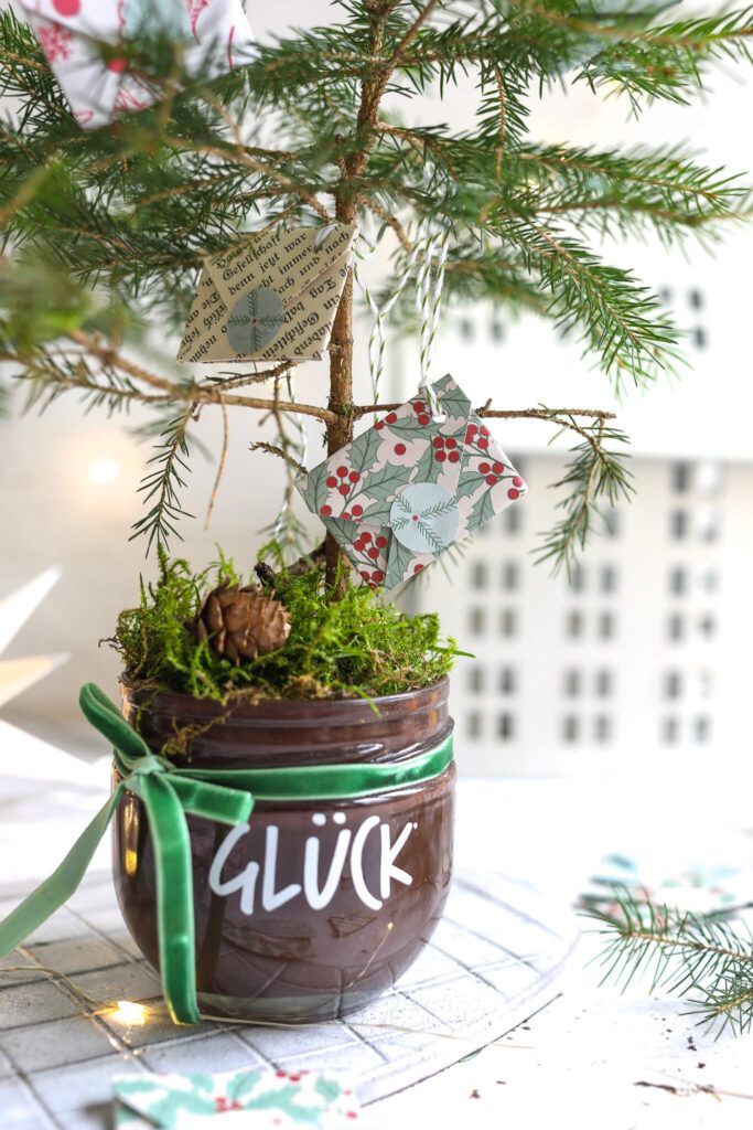 Wunschbaum in Glas mit Glück