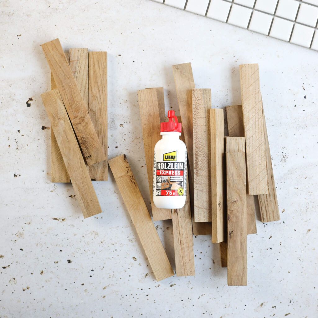 Tablett aus Klötzchen basteln