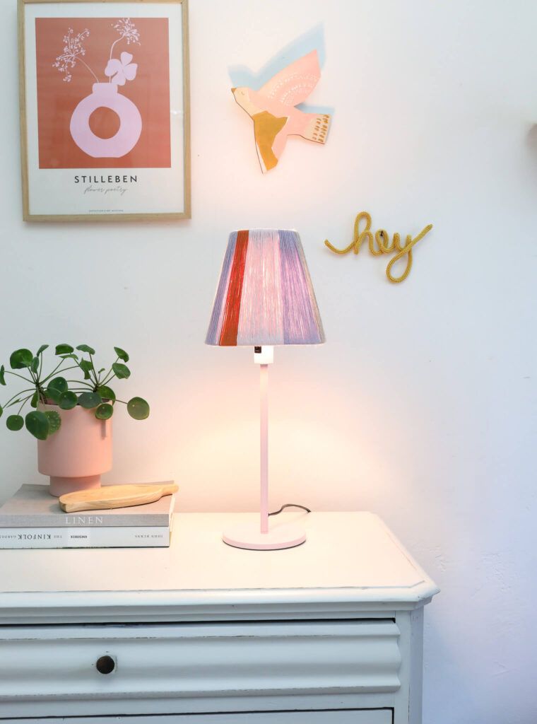 DIY Lampenschirm Upcycling mit Wolle