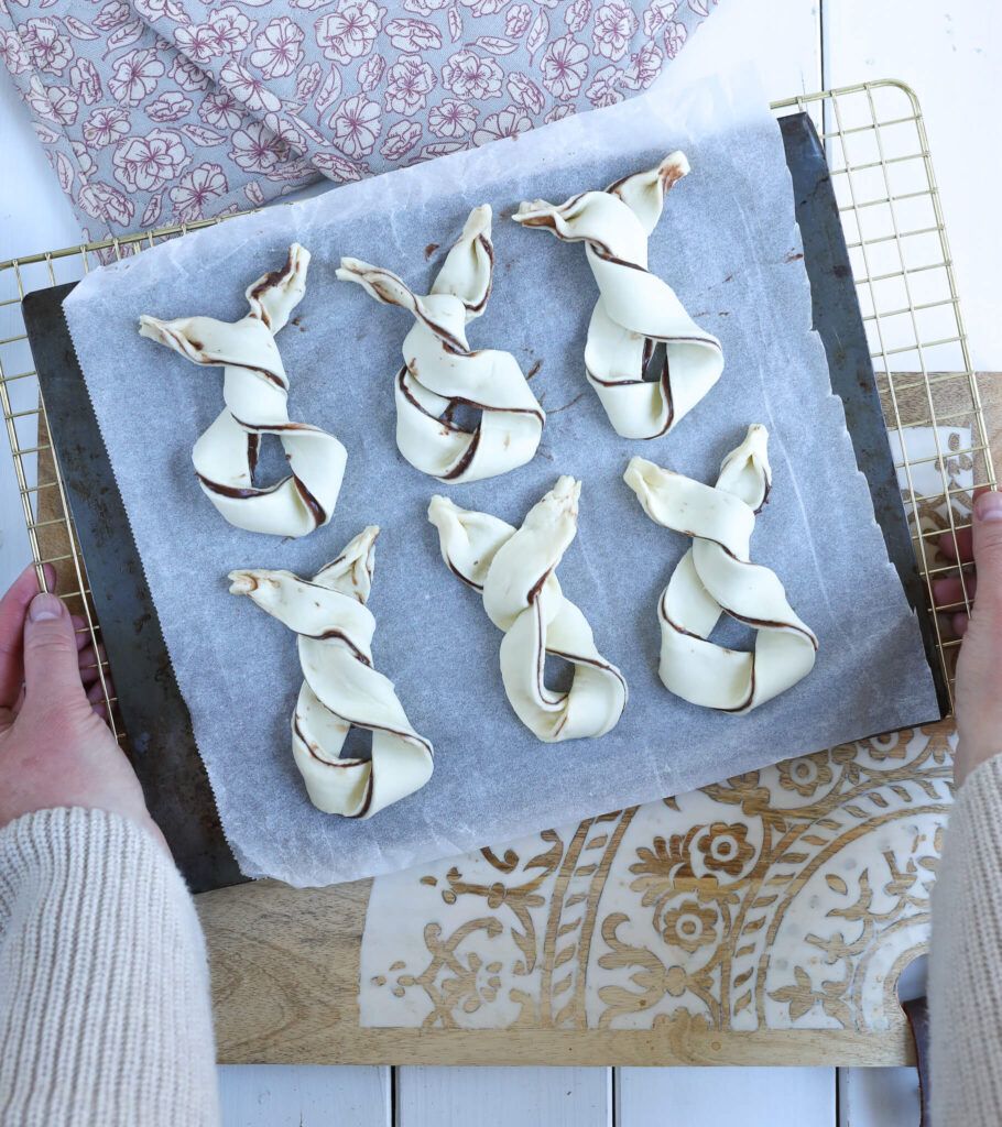 Blätterteig Osterhasen backen