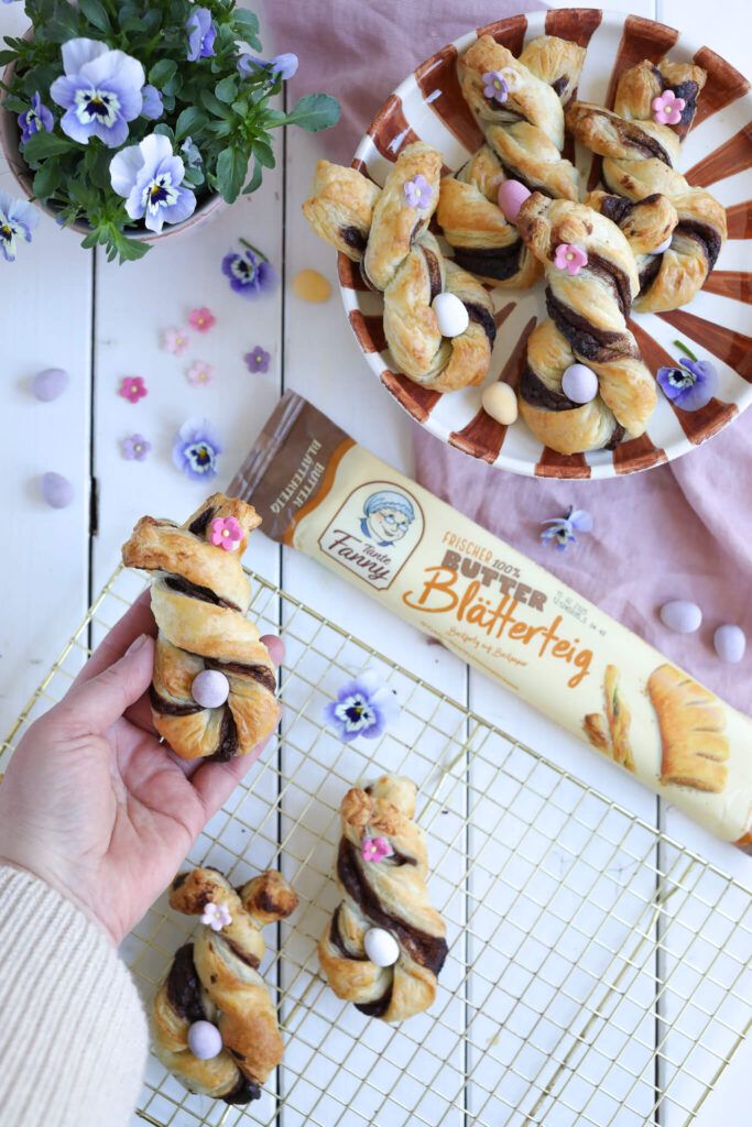 Blätterteig Osterhasen zum Osterfrühstück