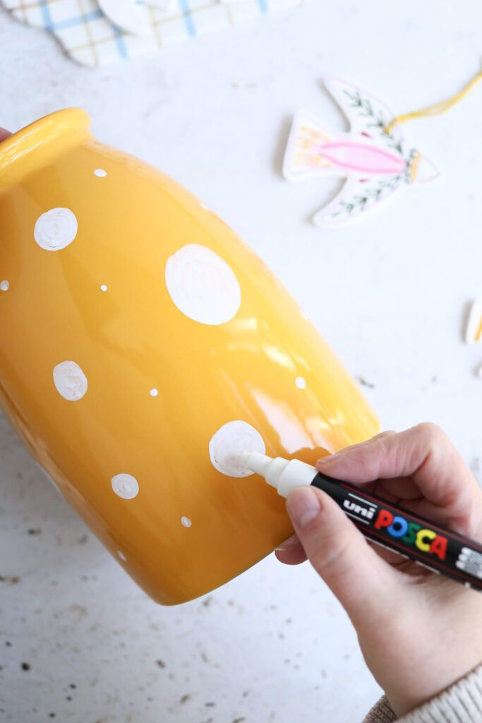 Vase mit Acryl Marker bemalen