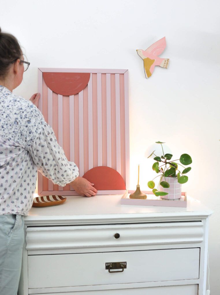 3D Wandbild im Streifenlook selber machen