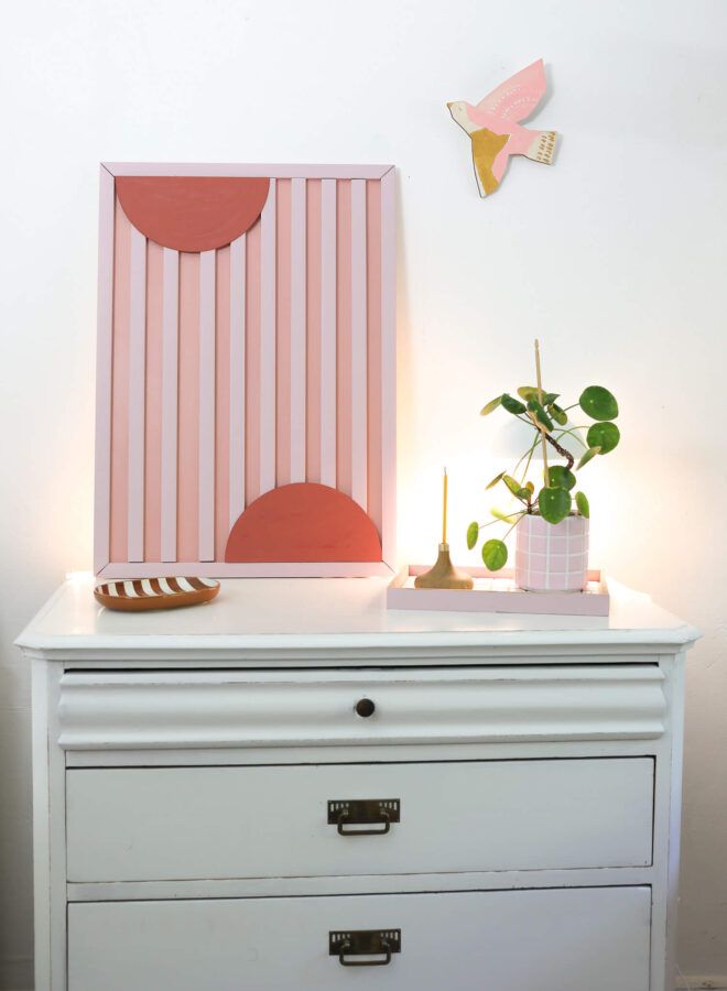 3D Wandbild im Streifenlook selber machen