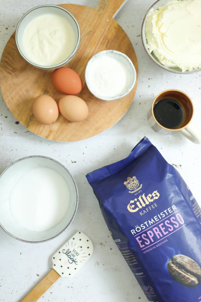 Zutaten für Espresso Cheesecakes