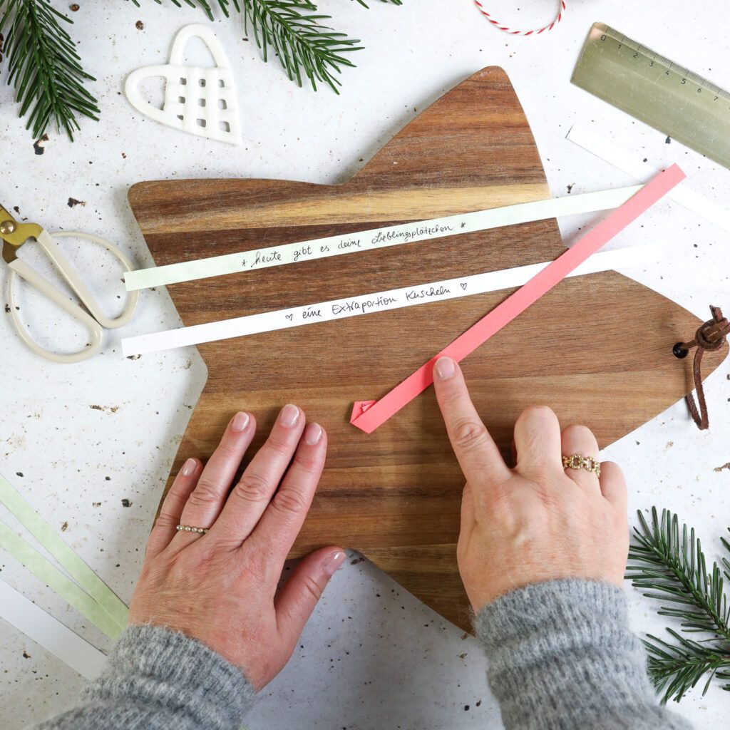 Faltsterne für Adventskalender im Glas