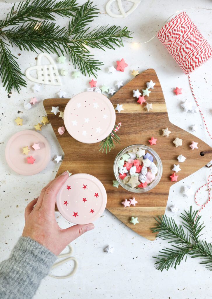 Glückssterne zum Advent im Glas