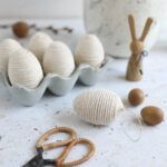 Ostereier mit Garn umwickeln diy