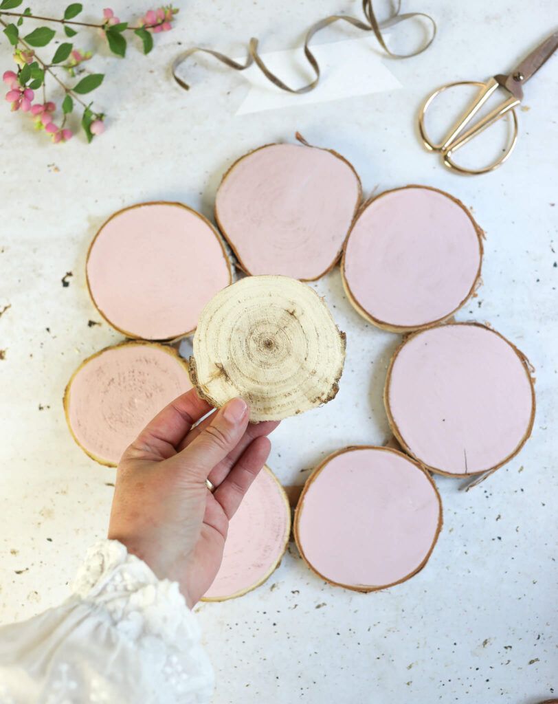DIY Herbstkranz aus Holzscheiben